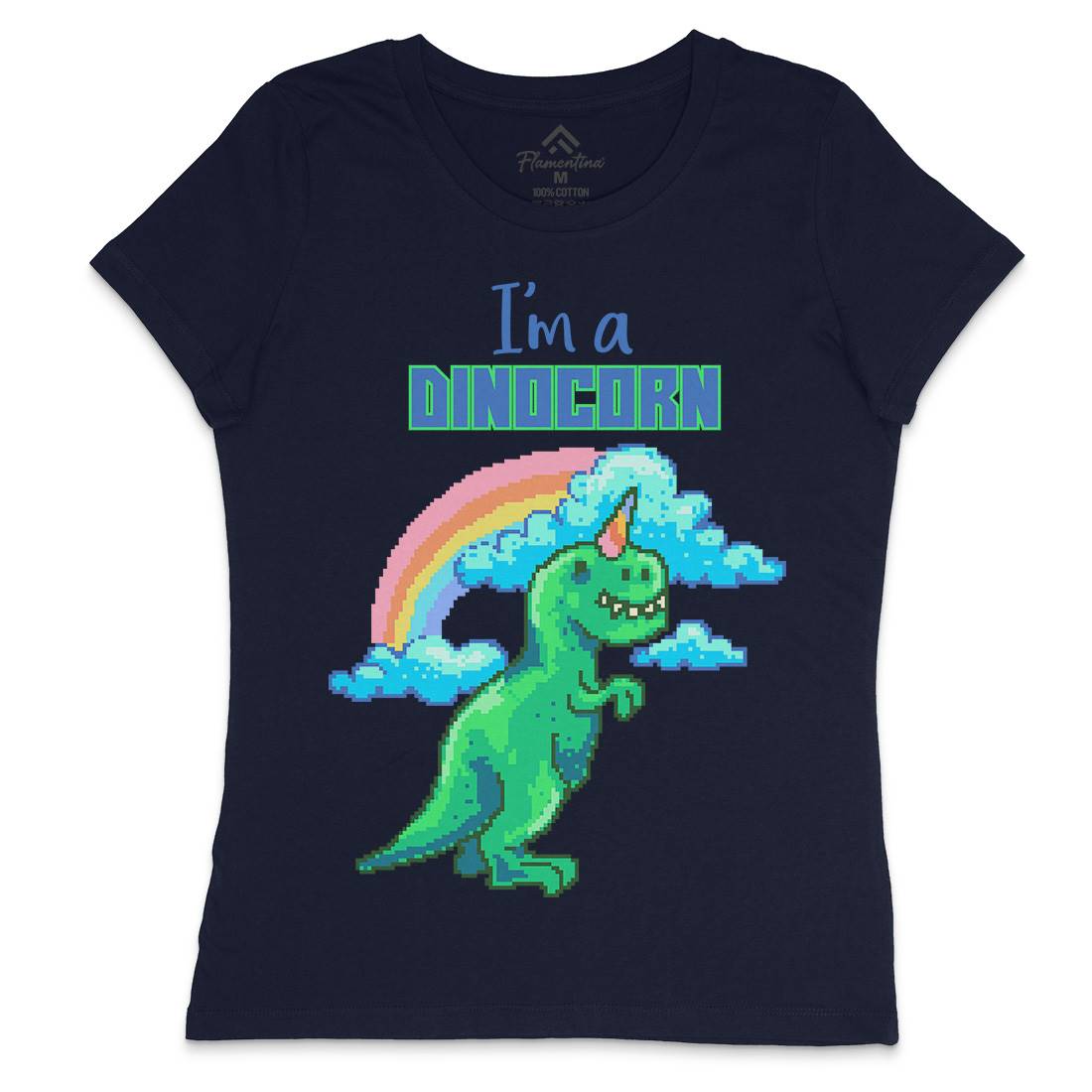 Dinocorn Womens Crew Neck T-Shirt Animals B893