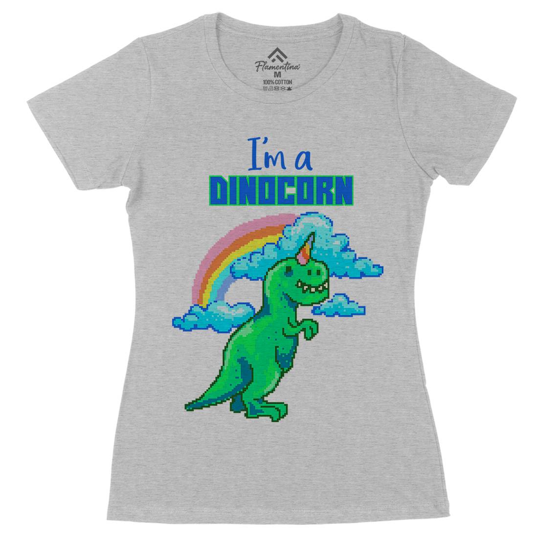 Dinocorn Womens Organic Crew Neck T-Shirt Animals B893