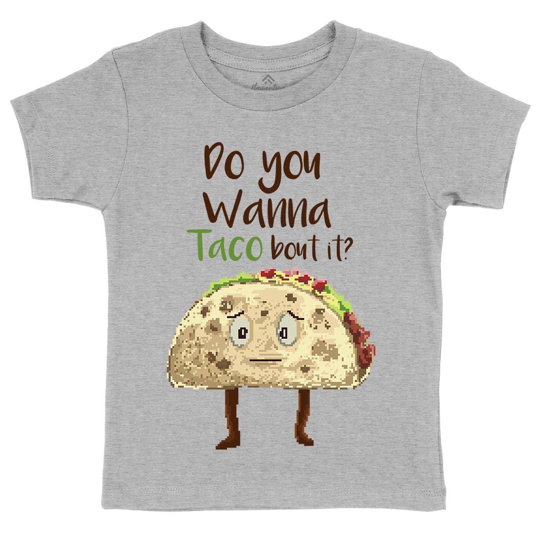 Do You Wanna Taco Bout It Kids Crew Neck T-Shirt Food B894