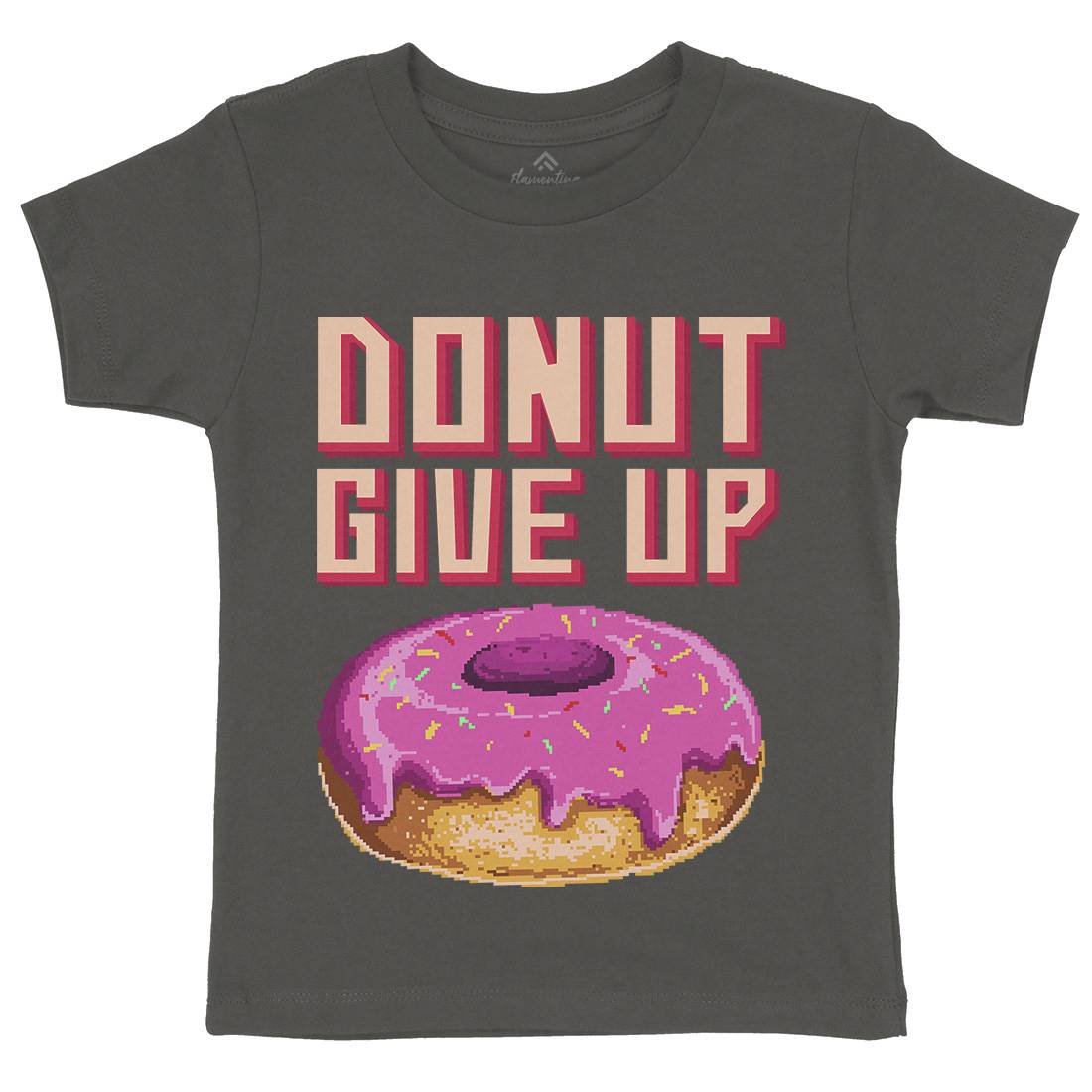 Donut Give Up Kids Organic Crew Neck T-Shirt Food B895