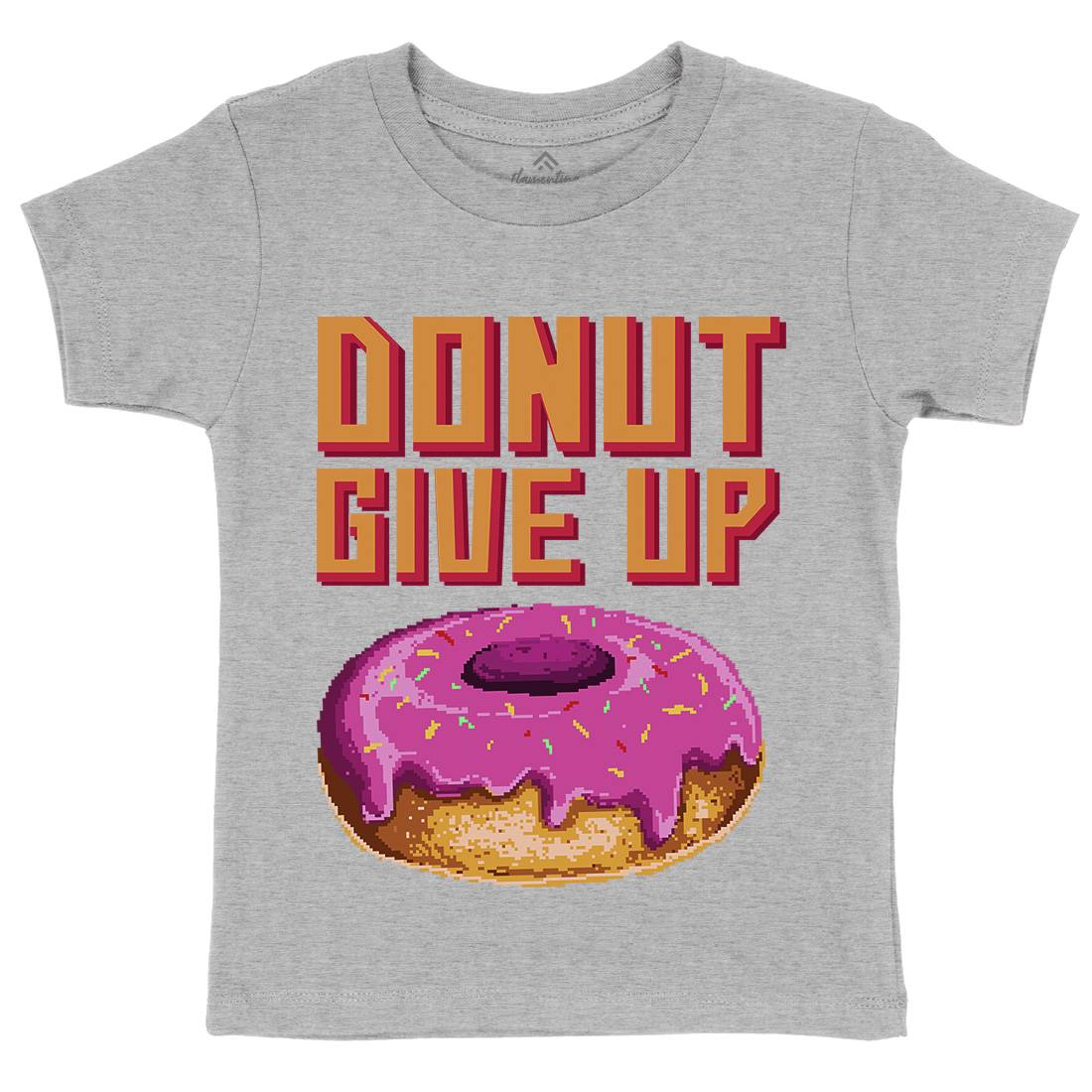 Donut Give Up Kids Organic Crew Neck T-Shirt Food B895