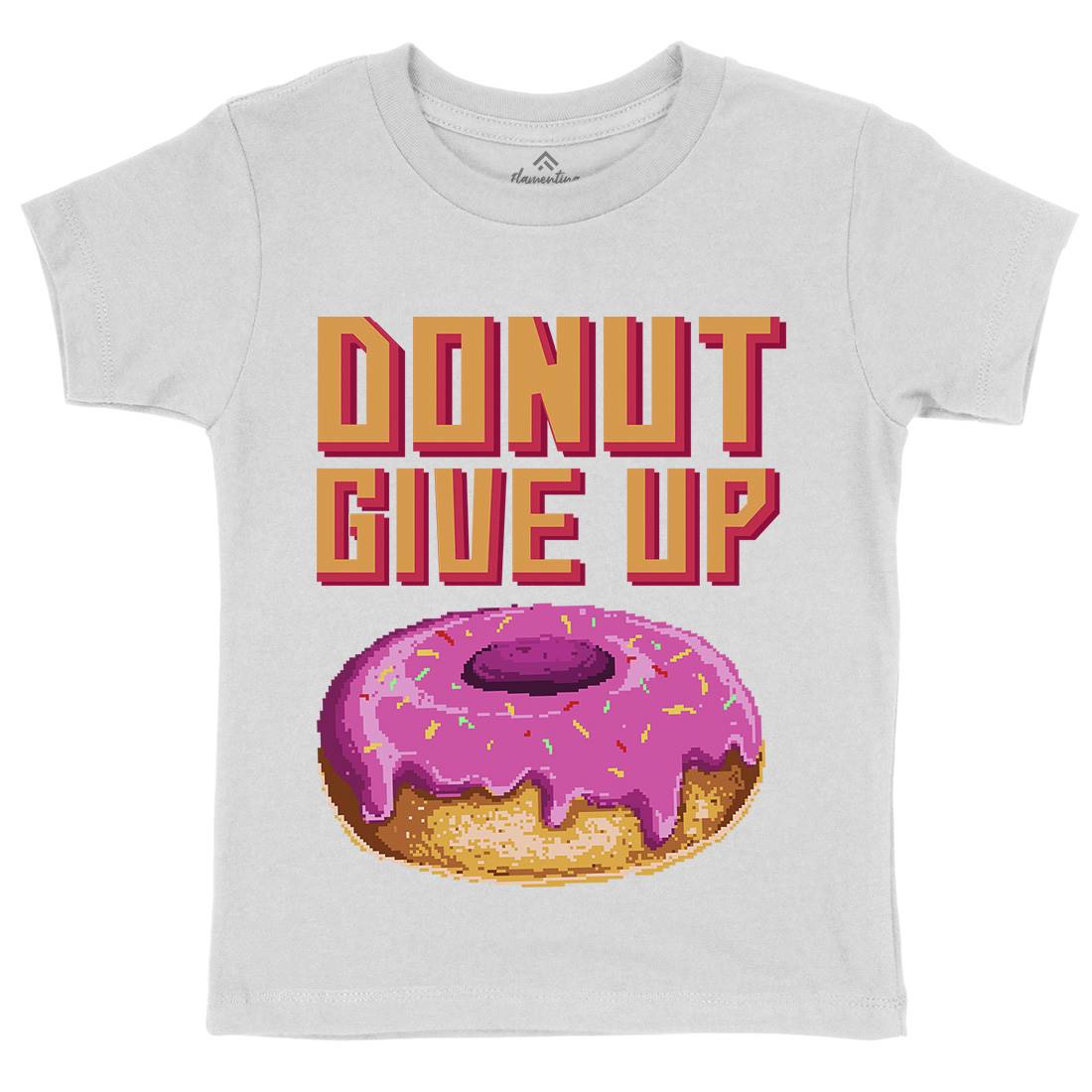Donut Give Up Kids Crew Neck T-Shirt Food B895