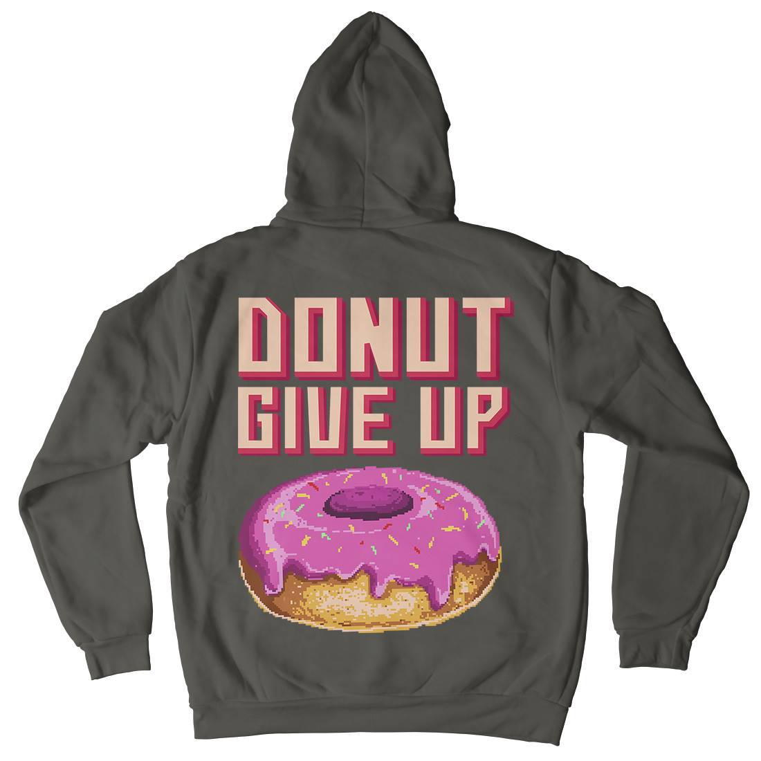 Donut Give Up Mens Hoodie With Pocket Food B895