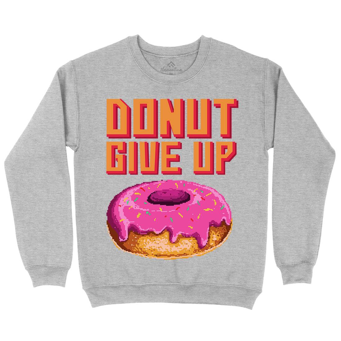 Donut Give Up Kids Crew Neck Sweatshirt Food B895