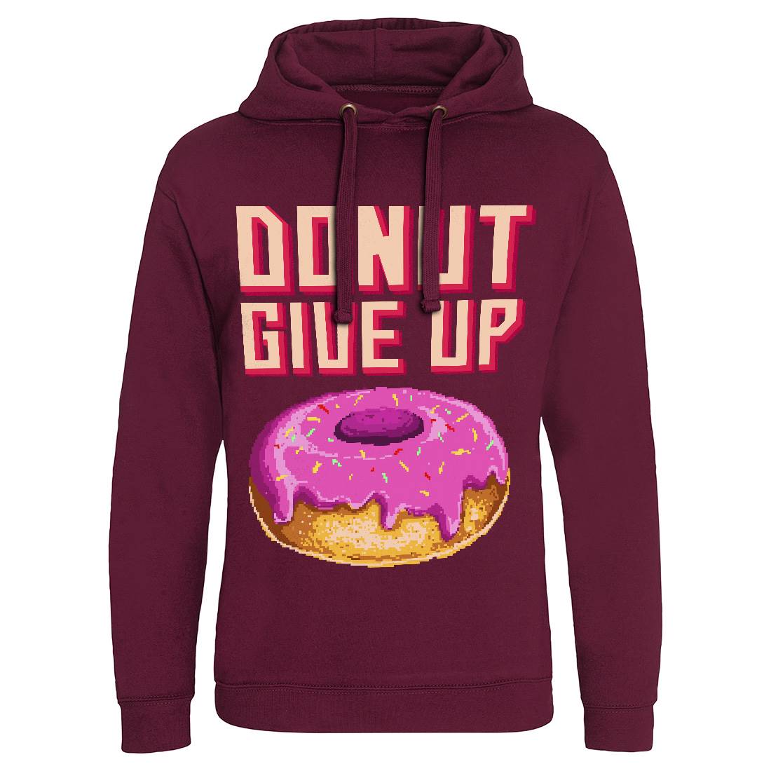 Donut Give Up Mens Hoodie Without Pocket Food B895