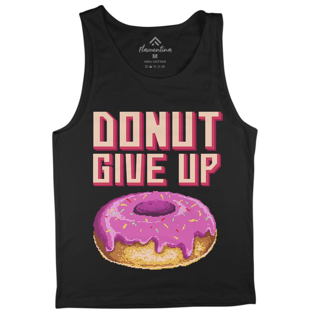 Donut Give Up Mens Tank Top Vest Food B895