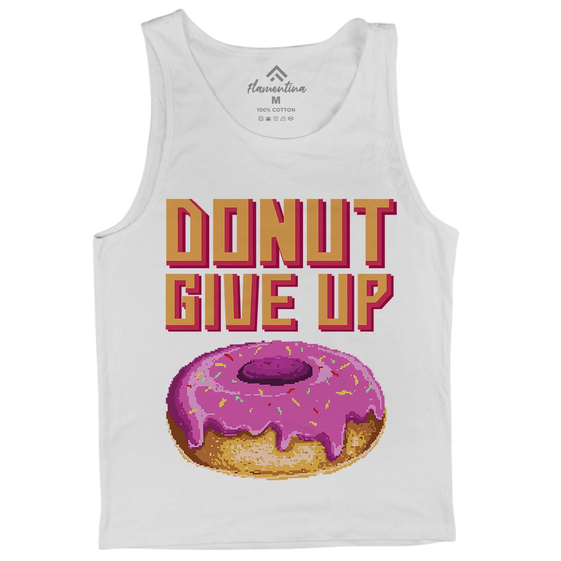 Donut Give Up Mens Tank Top Vest Food B895