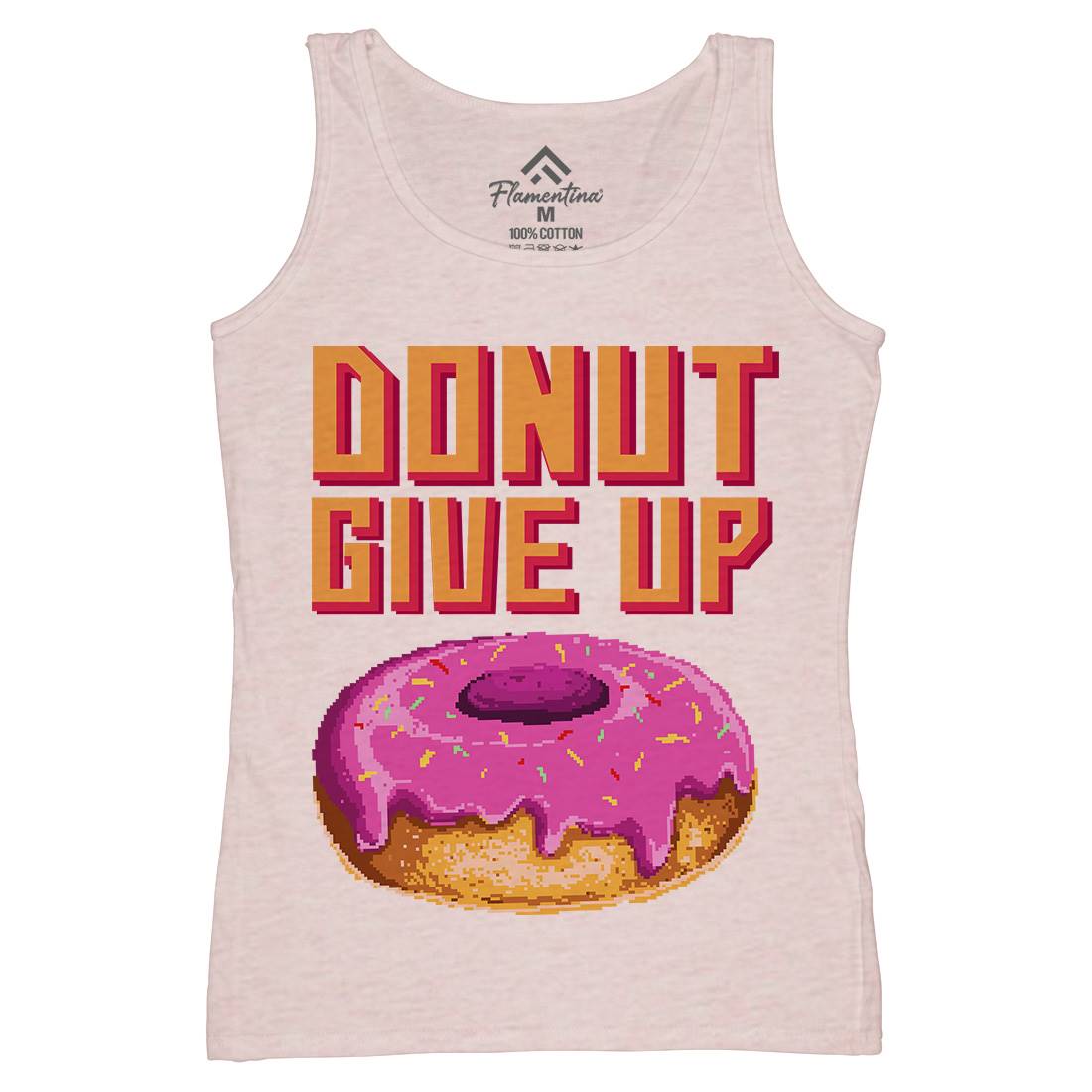 Donut Give Up Womens Organic Tank Top Vest Food B895
