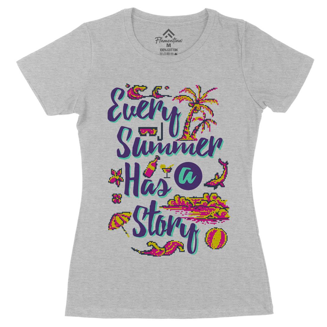 Every Summer Has A Story Womens Organic Crew Neck T-Shirt Nature B896