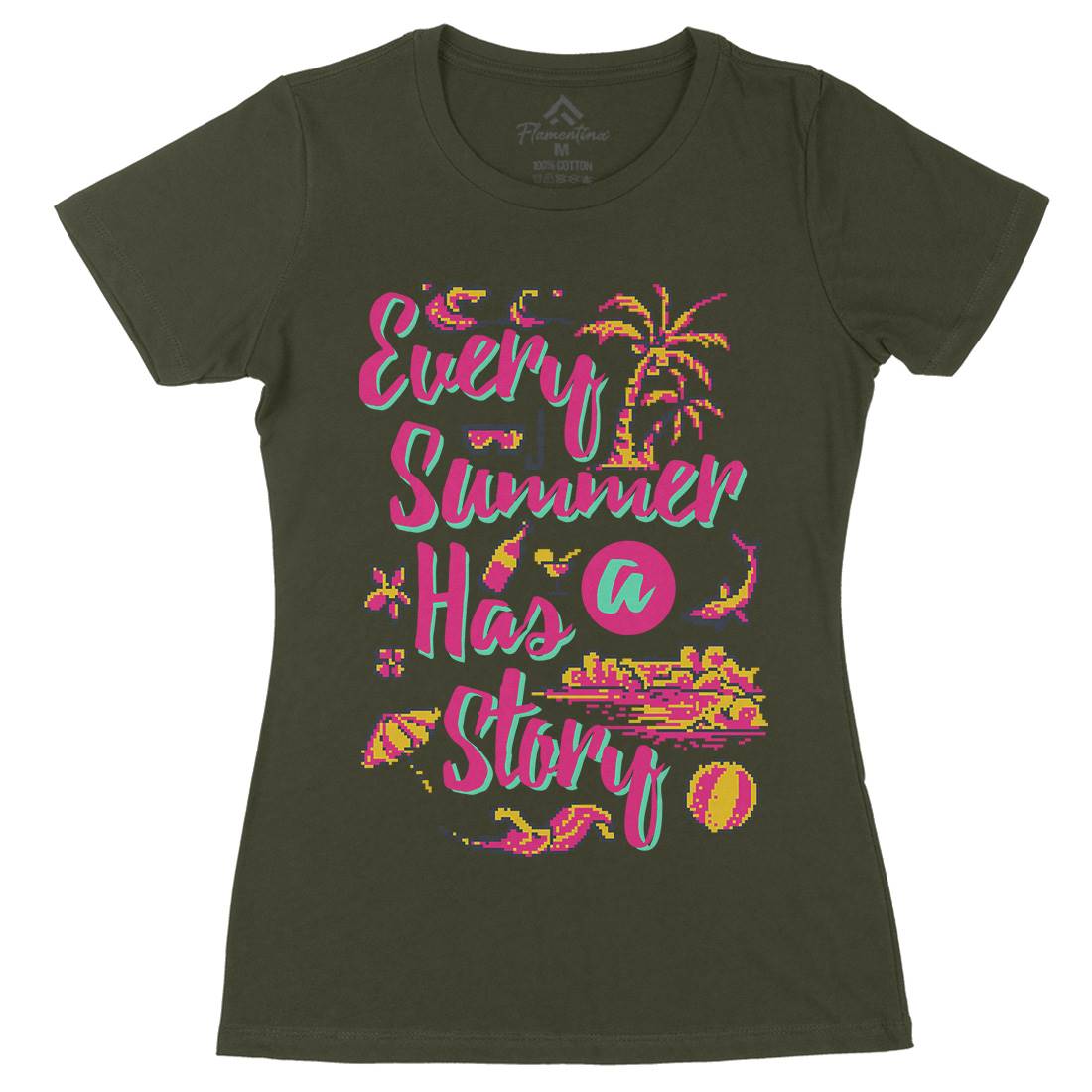 Every Summer Has A Story Womens Organic Crew Neck T-Shirt Nature B896