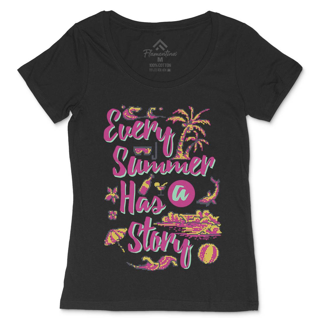 Every Summer Has A Story Womens Scoop Neck T-Shirt Nature B896
