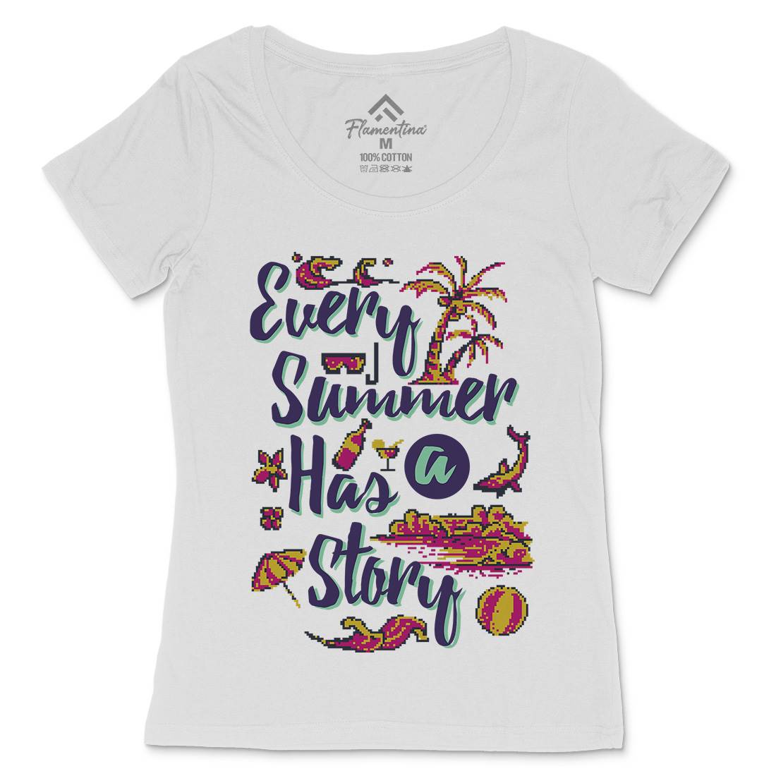 Every Summer Has A Story Womens Scoop Neck T-Shirt Nature B896