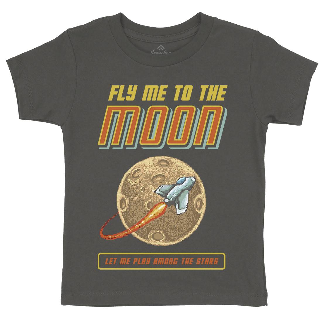 Fly Me To The Moon Kids Crew Neck T-Shirt Space B897