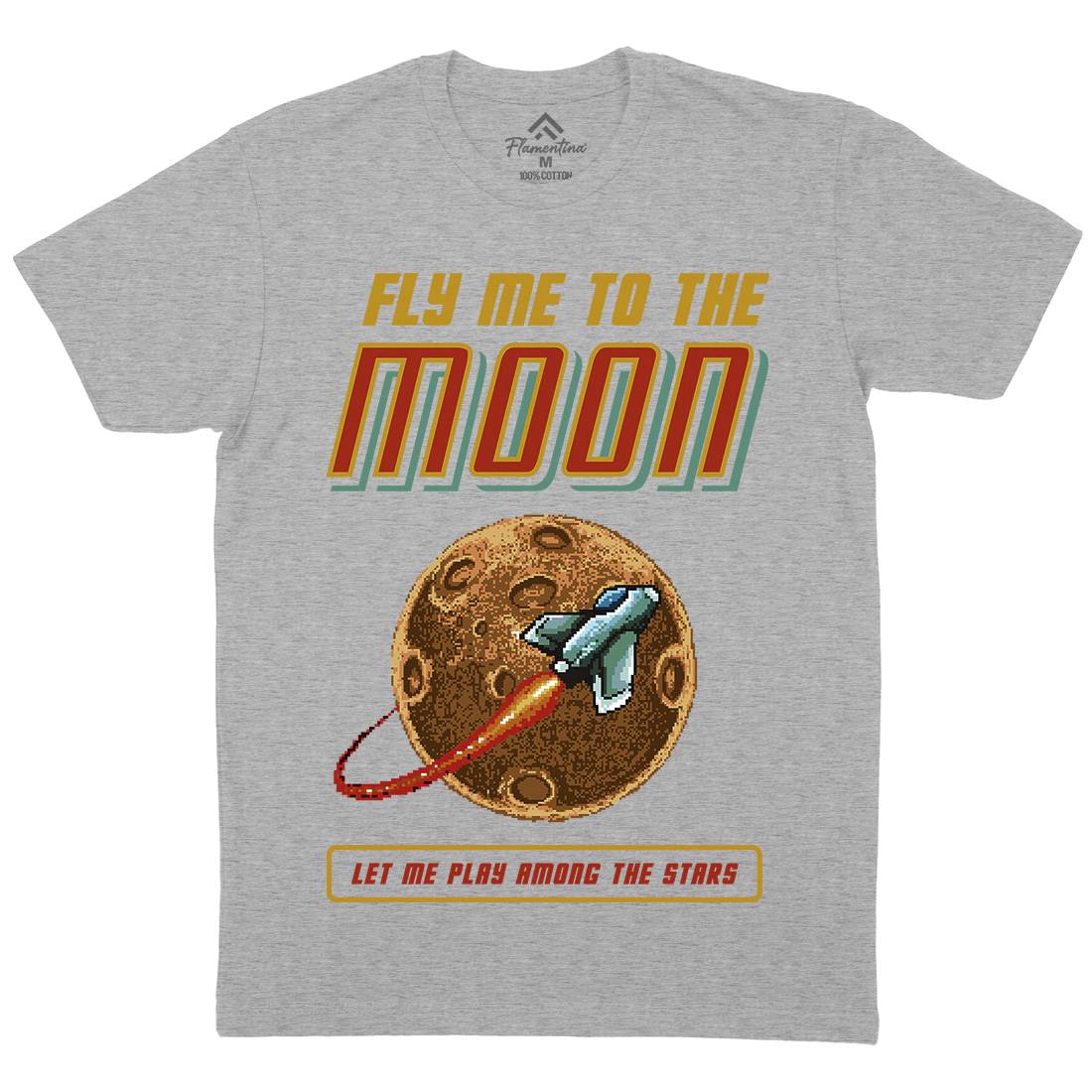 Fly Me To The Moon Mens Crew Neck T-Shirt Space B897