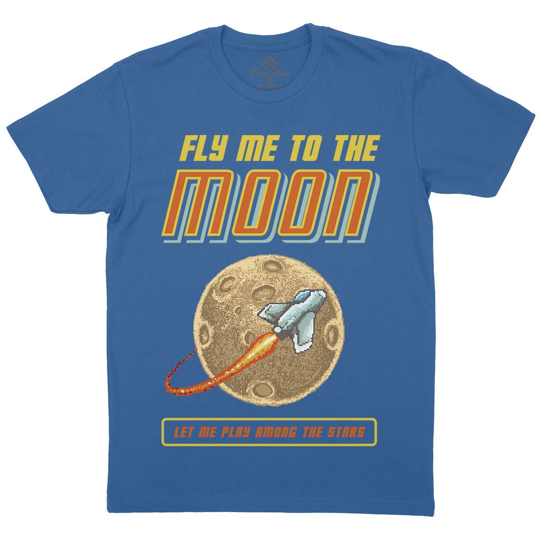 Fly Me To The Moon Mens Organic Crew Neck T-Shirt Space B897