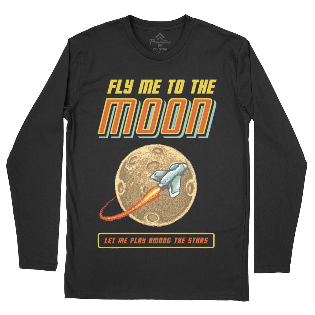 Fly Me To The Moon Mens Long Sleeve T-Shirt Space B897
