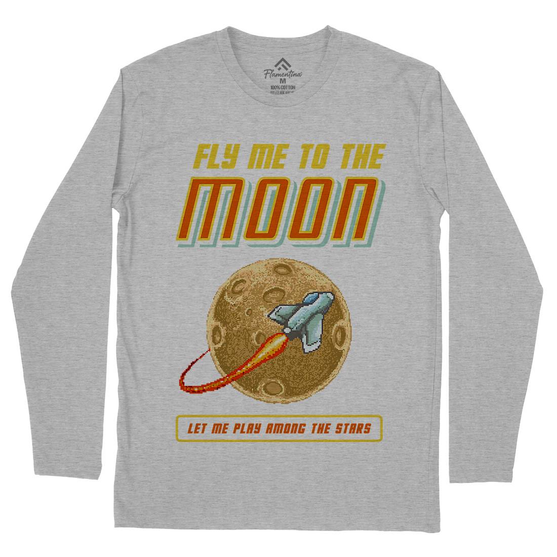 Fly Me To The Moon Mens Long Sleeve T-Shirt Space B897