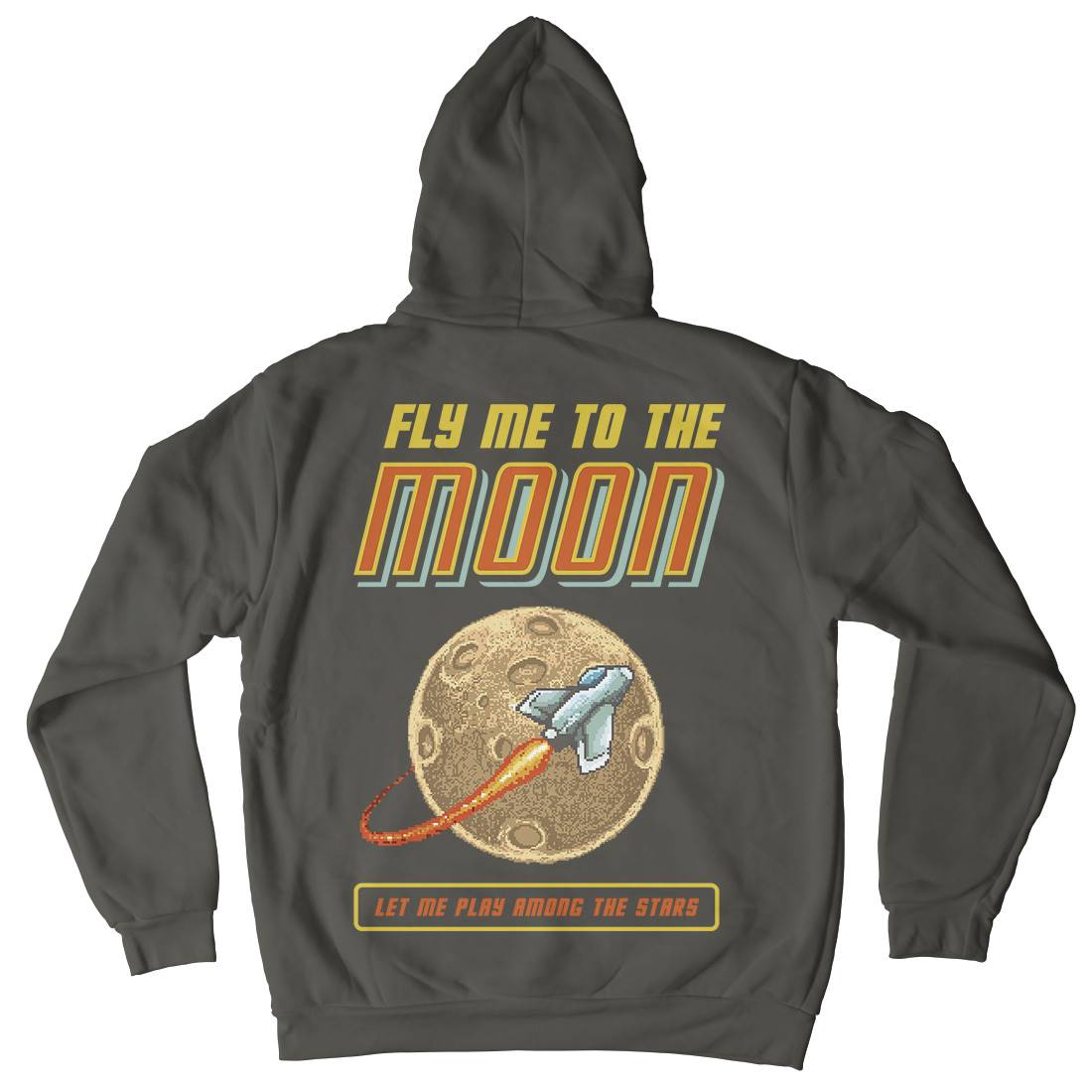 Fly Me To The Moon Mens Hoodie With Pocket Space B897