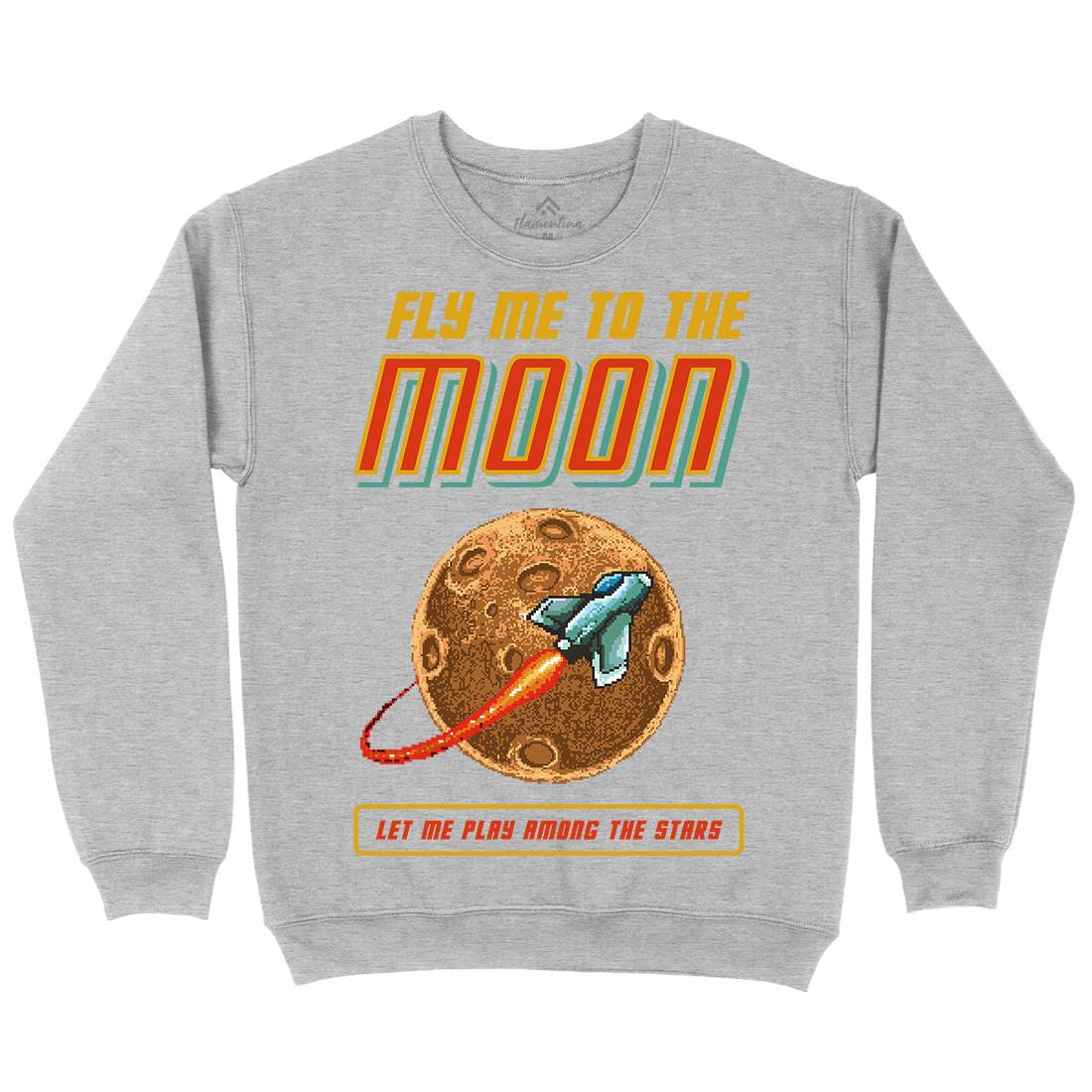 Fly Me To The Moon Mens Crew Neck Sweatshirt Space B897