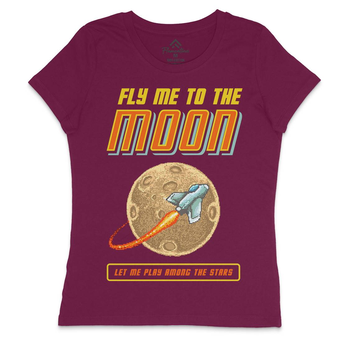 Fly Me To The Moon Womens Crew Neck T-Shirt Space B897