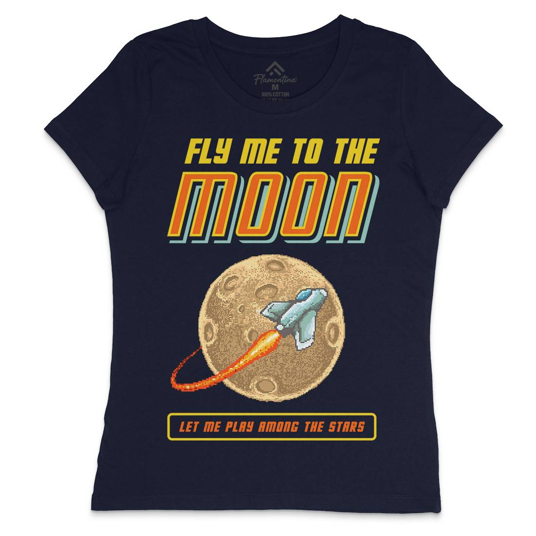 Fly Me To The Moon Womens Crew Neck T-Shirt Space B897