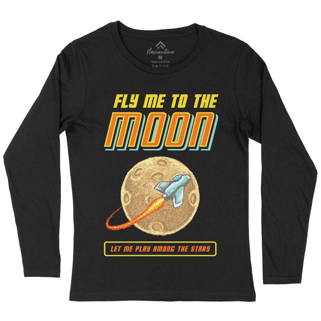 Fly Me To The Moon Womens Long Sleeve T-Shirt Space B897