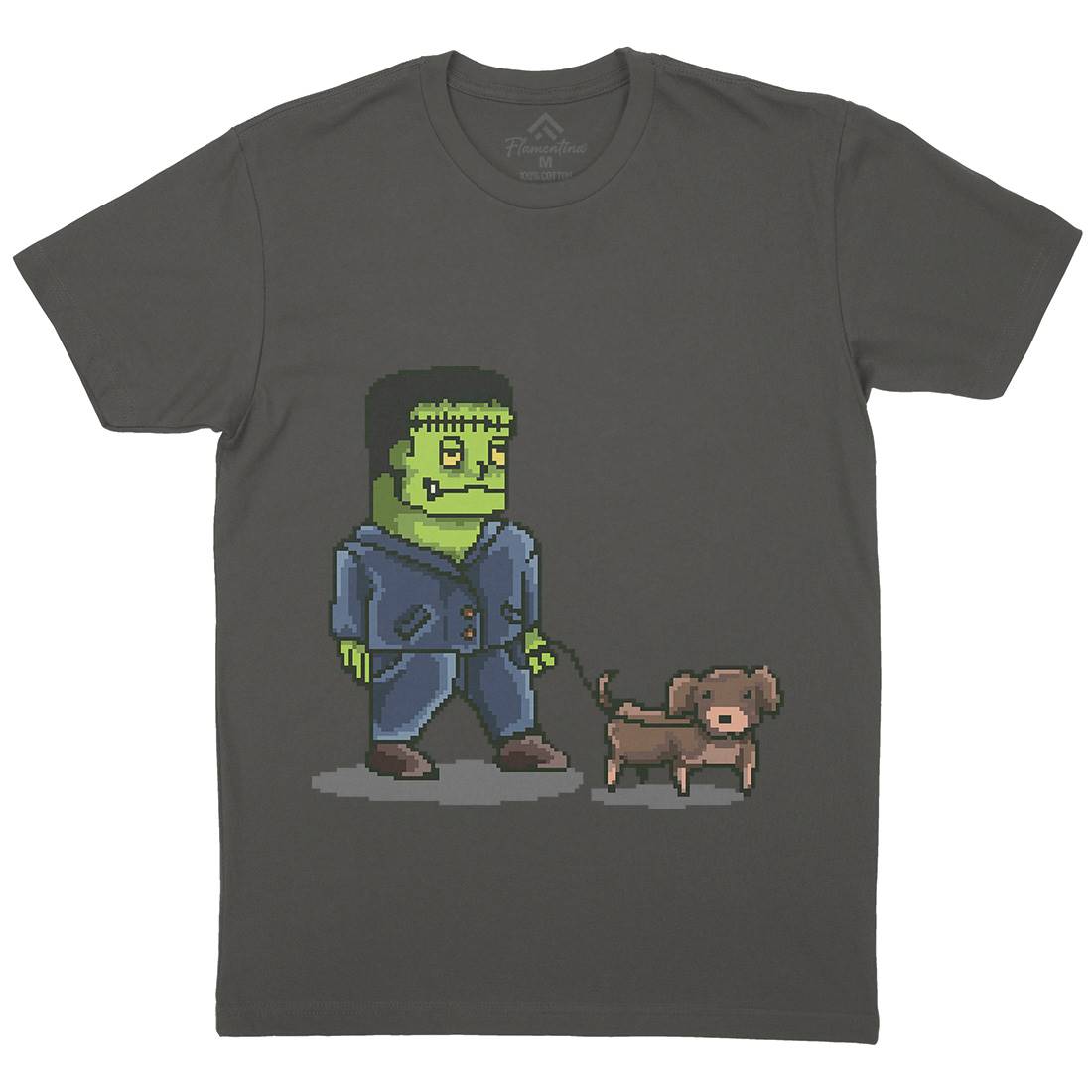 Franken Dog Mens Organic Crew Neck T-Shirt Food B898