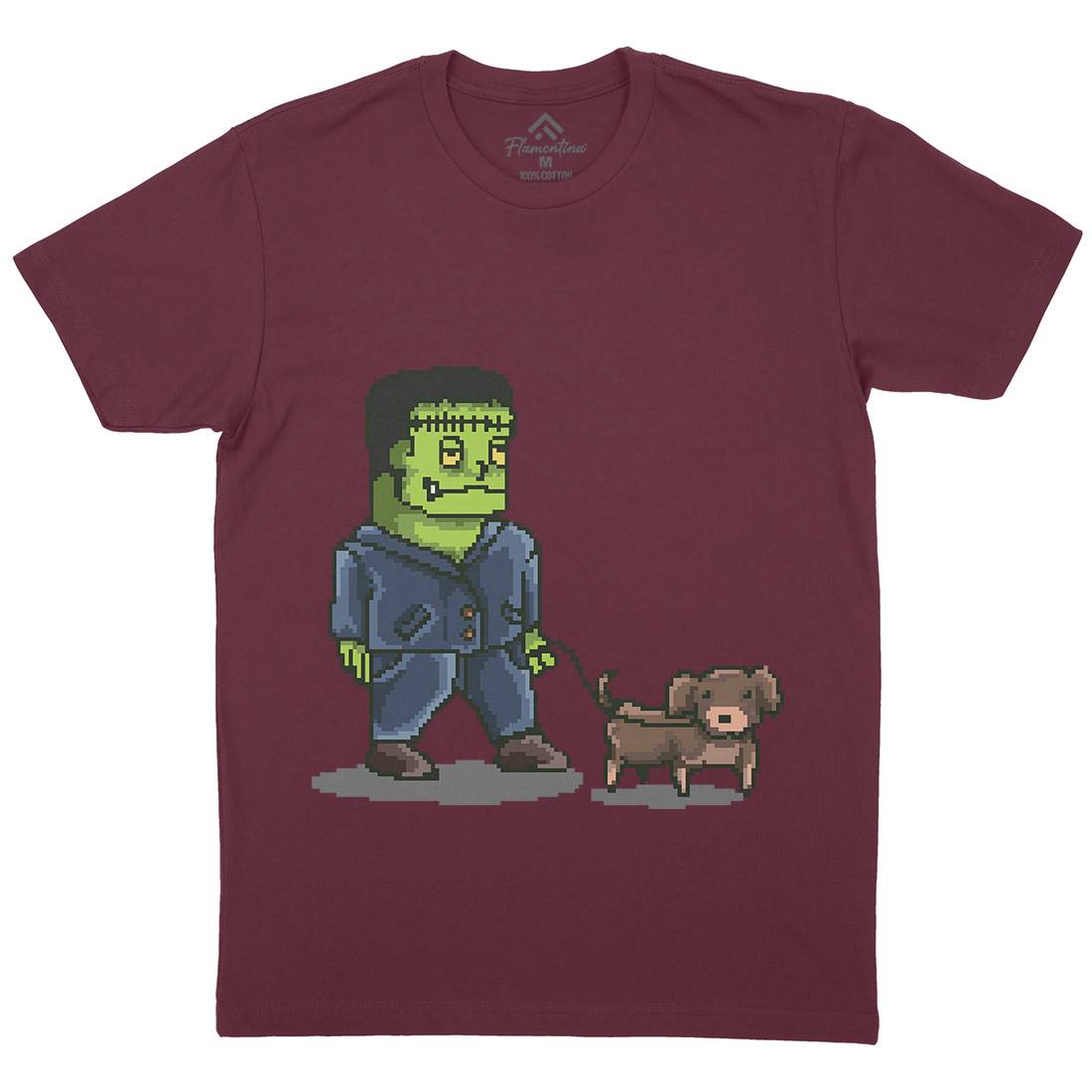 Franken Dog Mens Organic Crew Neck T-Shirt Food B898