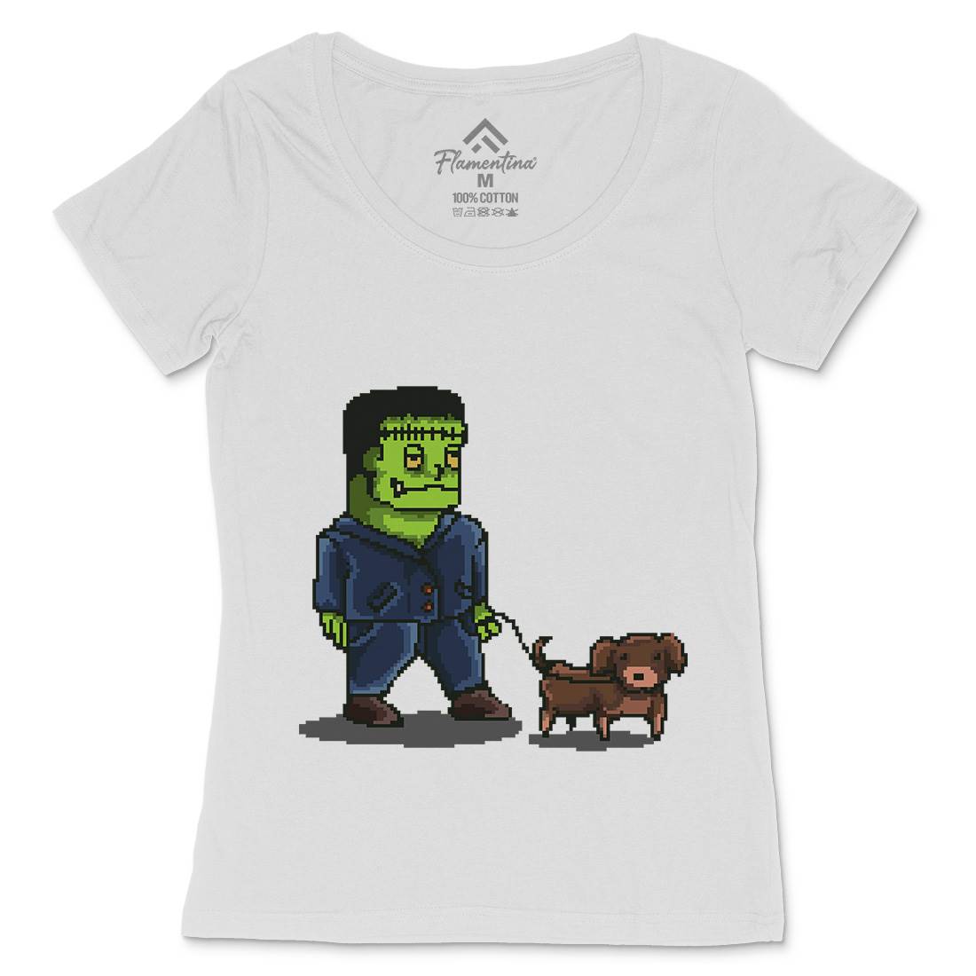 Franken Dog Womens Scoop Neck T-Shirt Food B898