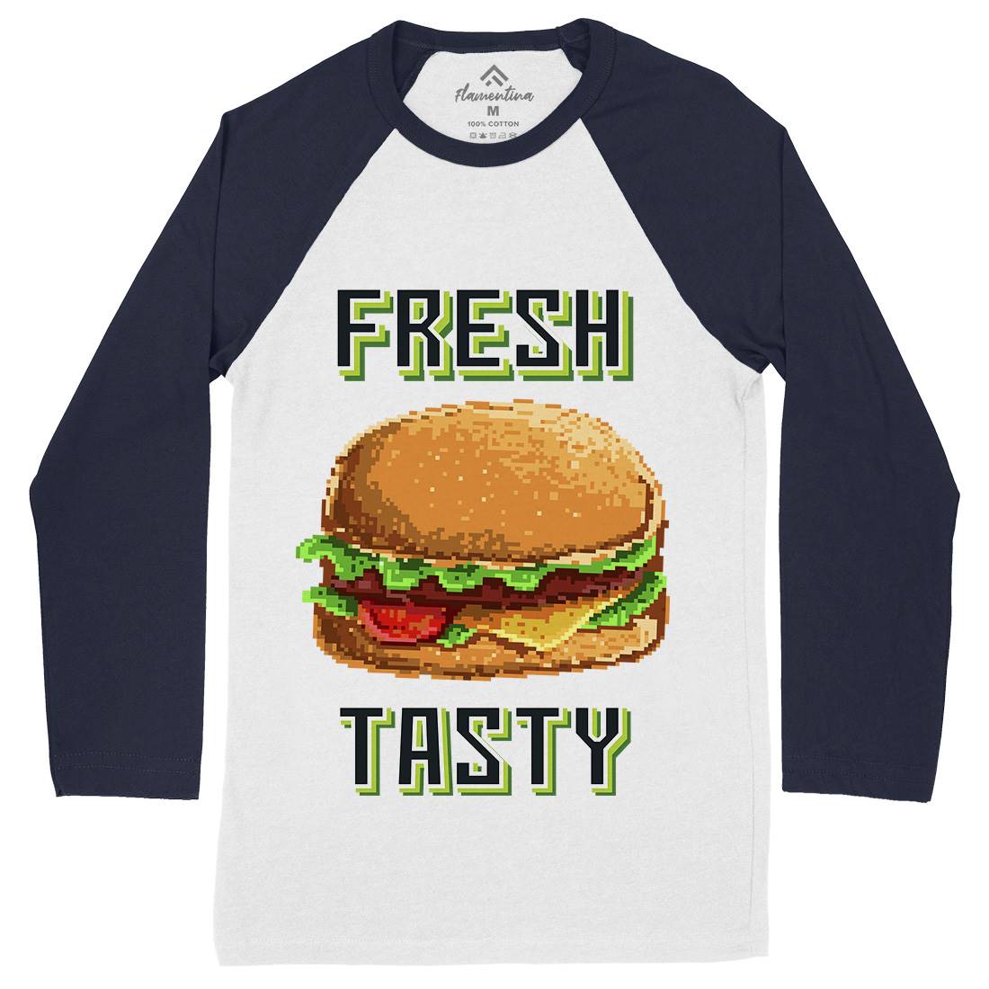 Fresh And Tasty Mens Long Sleeve Baseball T-Shirt Food B899