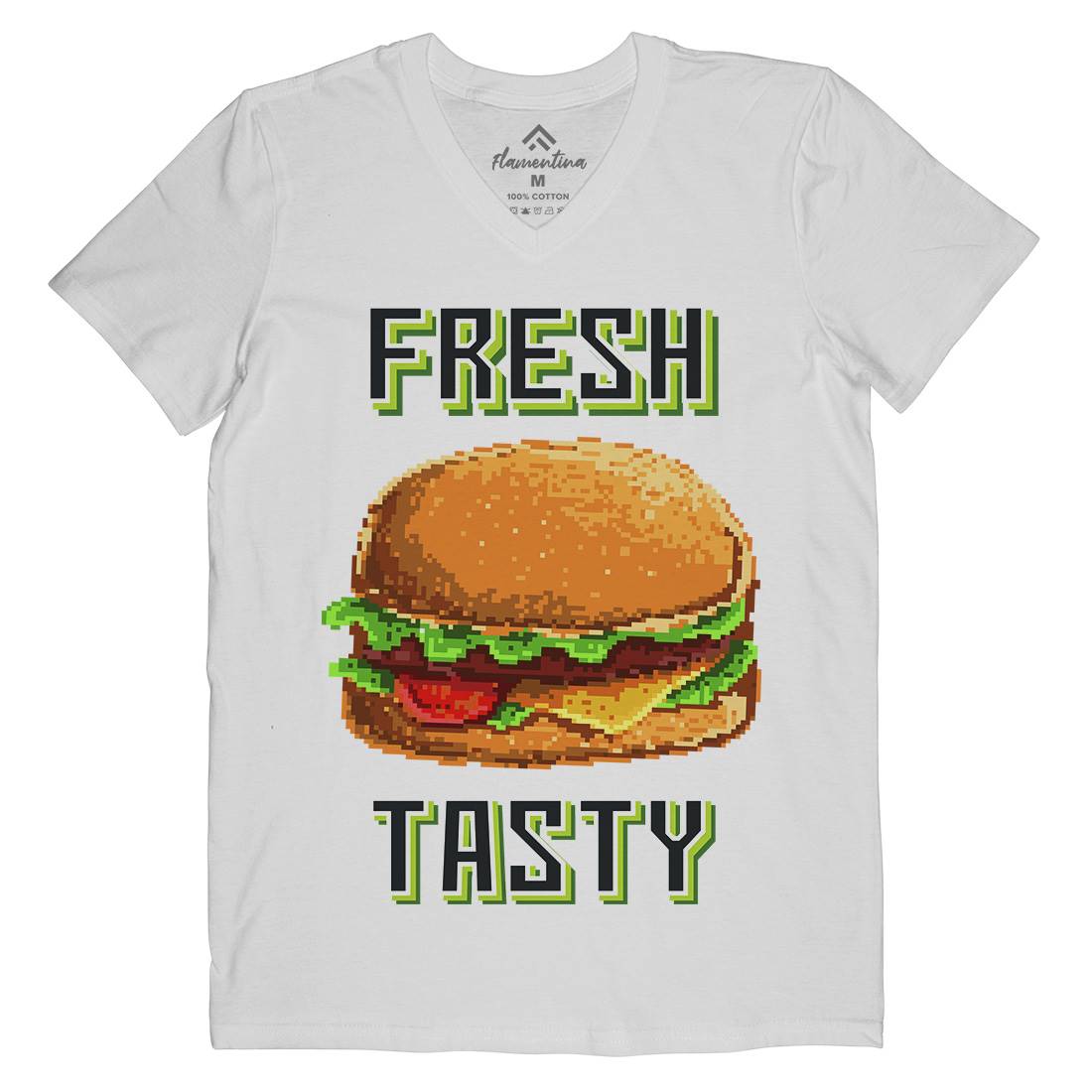 Fresh And Tasty Mens Organic V-Neck T-Shirt Food B899