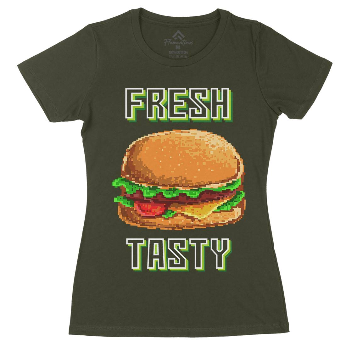 Fresh And Tasty Womens Organic Crew Neck T-Shirt Food B899