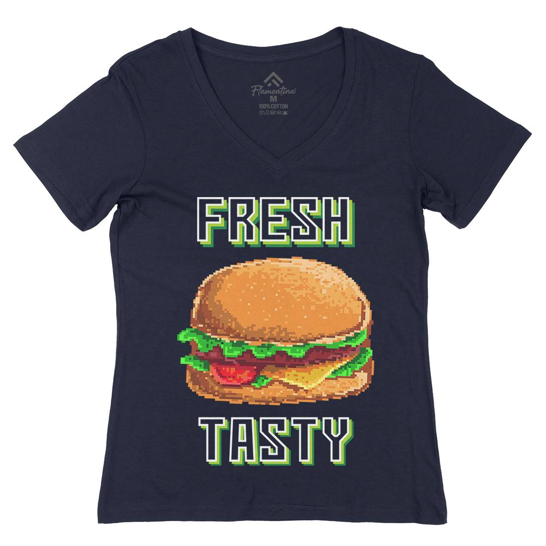 Fresh And Tasty Womens Organic V-Neck T-Shirt Food B899