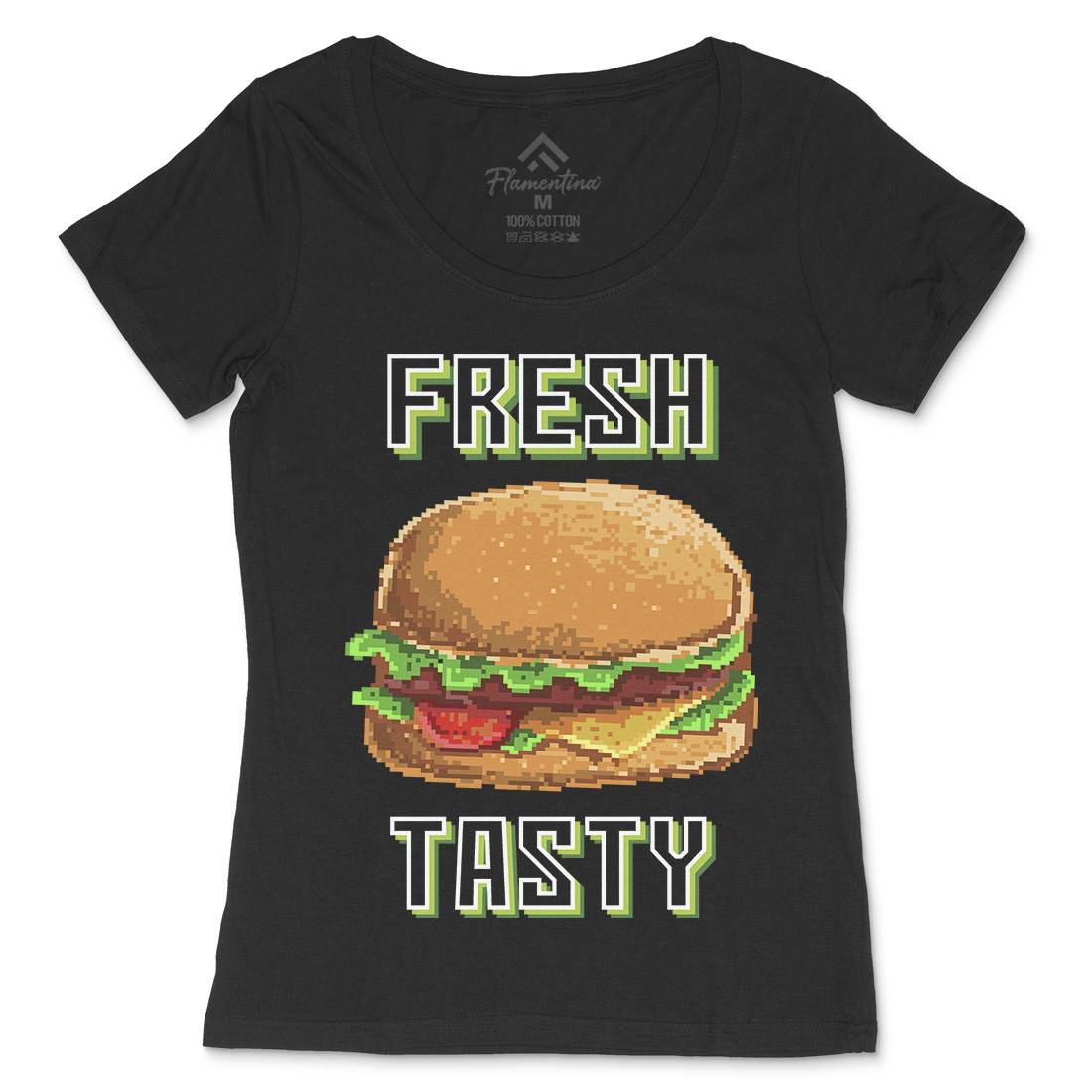 Fresh And Tasty Womens Scoop Neck T-Shirt Food B899