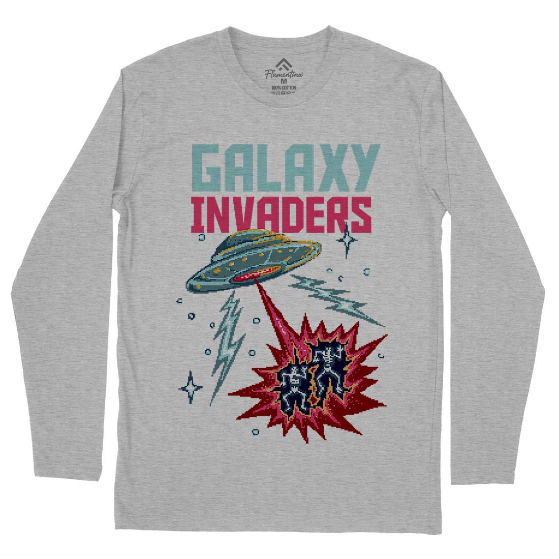 Invaders Mens Long Sleeve T-Shirt Space B900