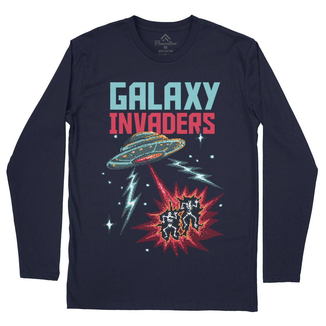 Invaders Mens Long Sleeve T-Shirt Space B900