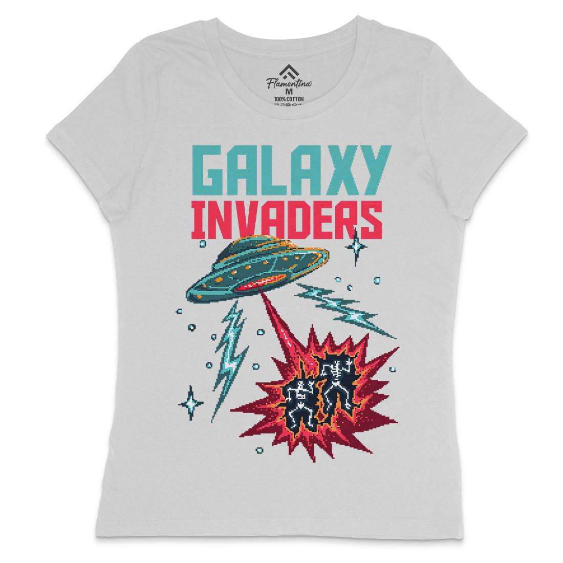 Invaders Womens Crew Neck T-Shirt Space B900