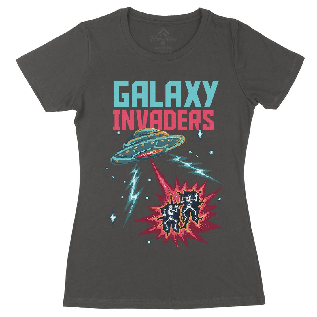 Invaders Womens Organic Crew Neck T-Shirt Space B900