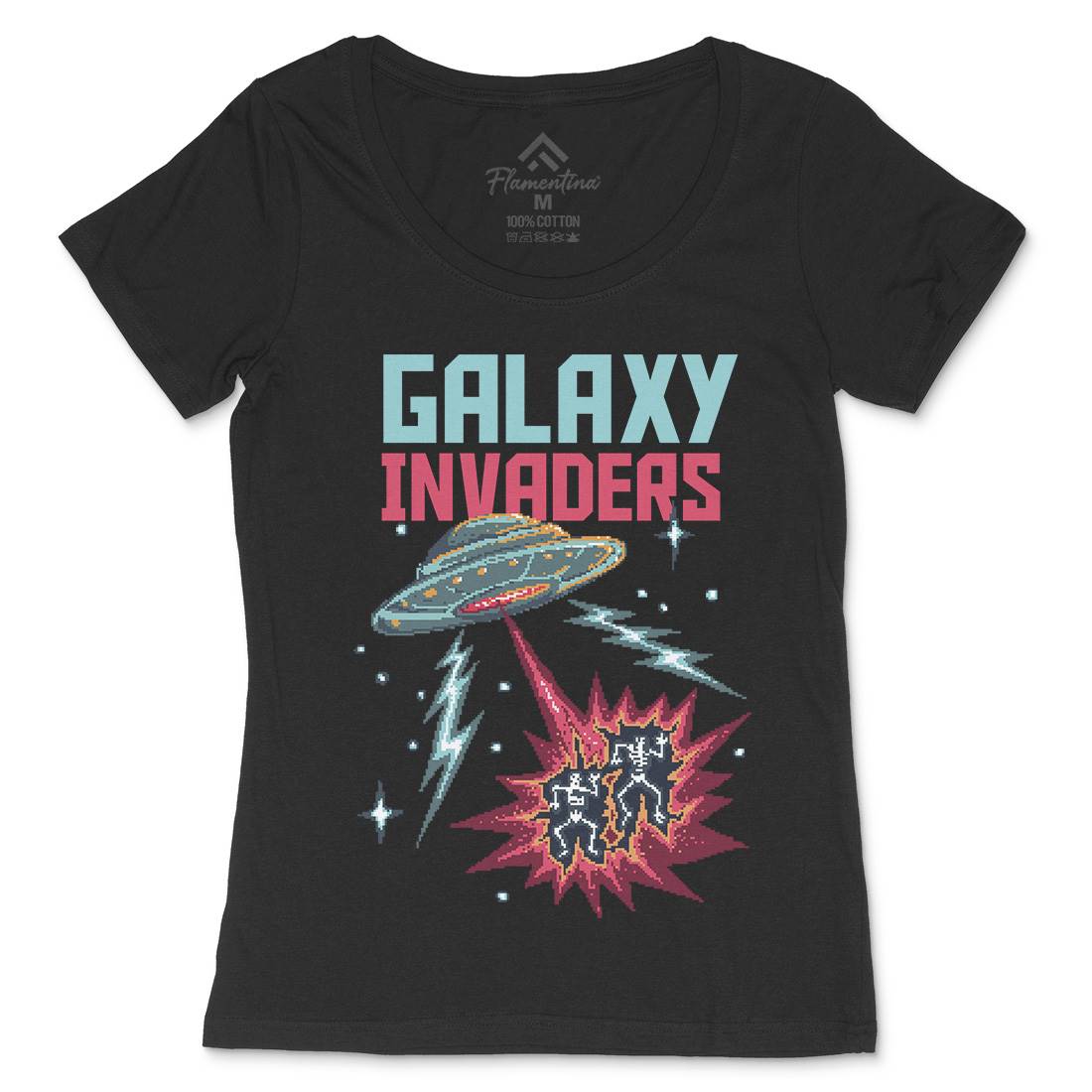 Invaders Womens Scoop Neck T-Shirt Space B900