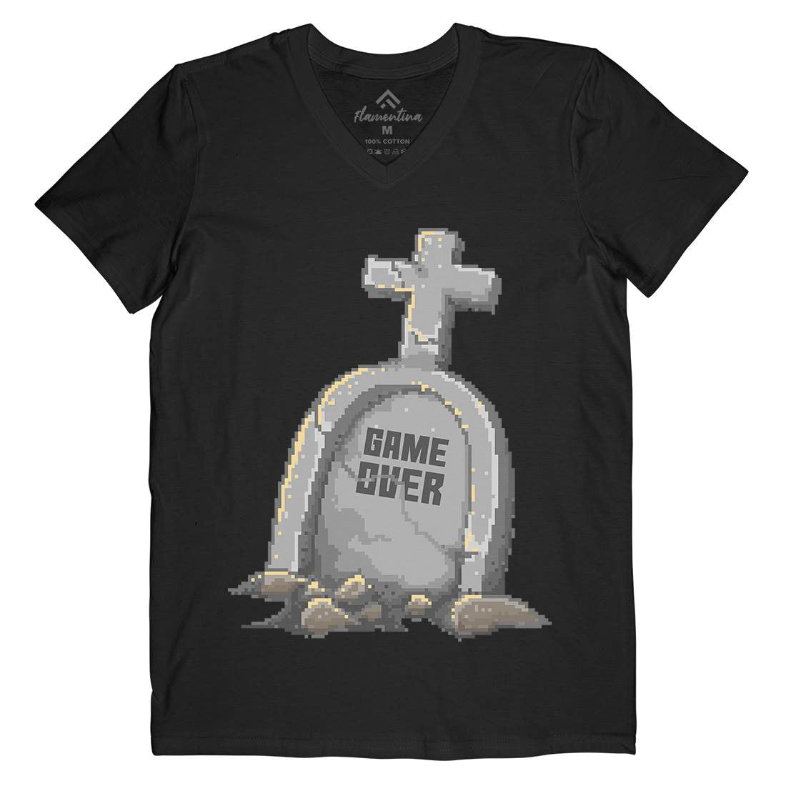 Game Over Mens Organic V-Neck T-Shirt Geek B901
