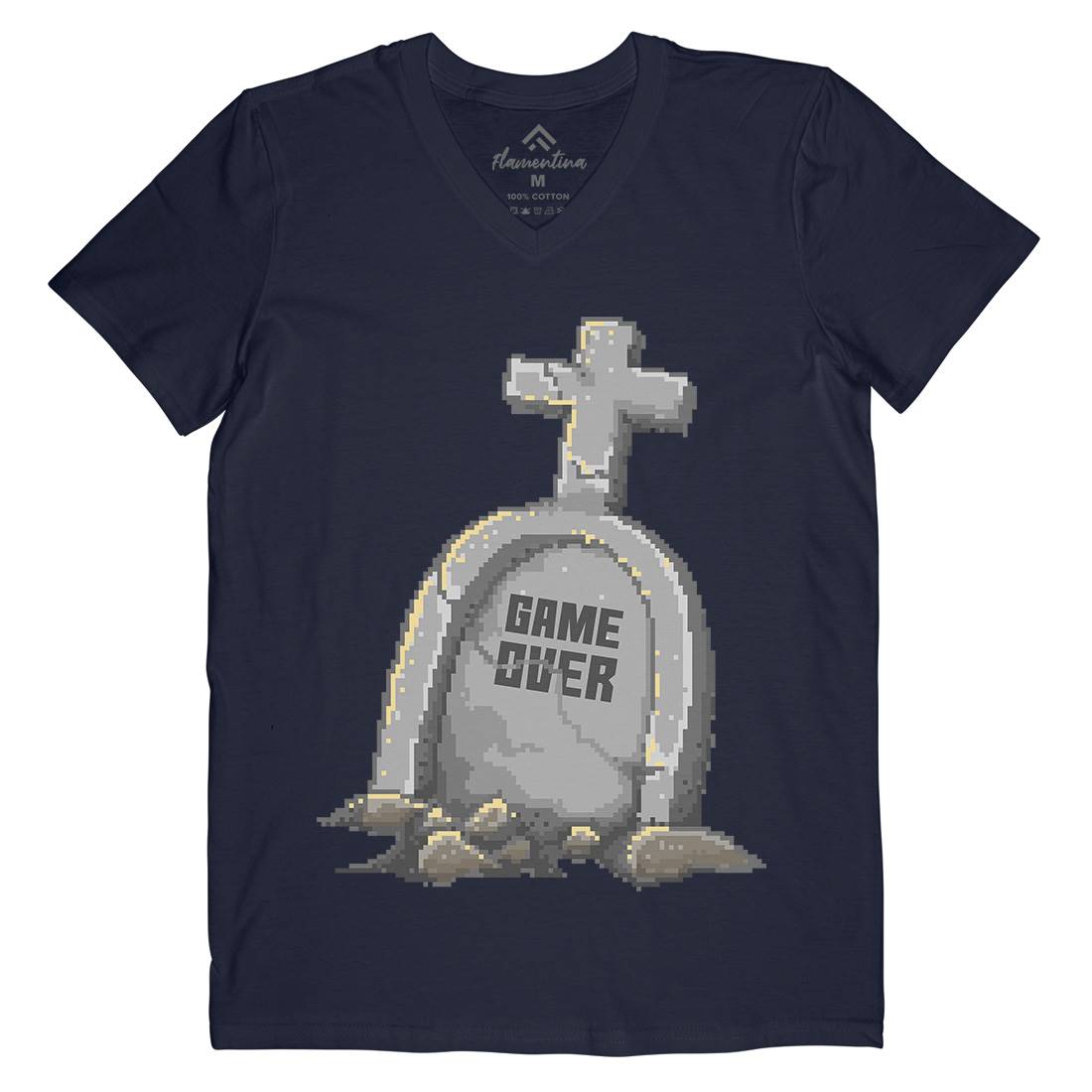 Game Over Mens Organic V-Neck T-Shirt Geek B901