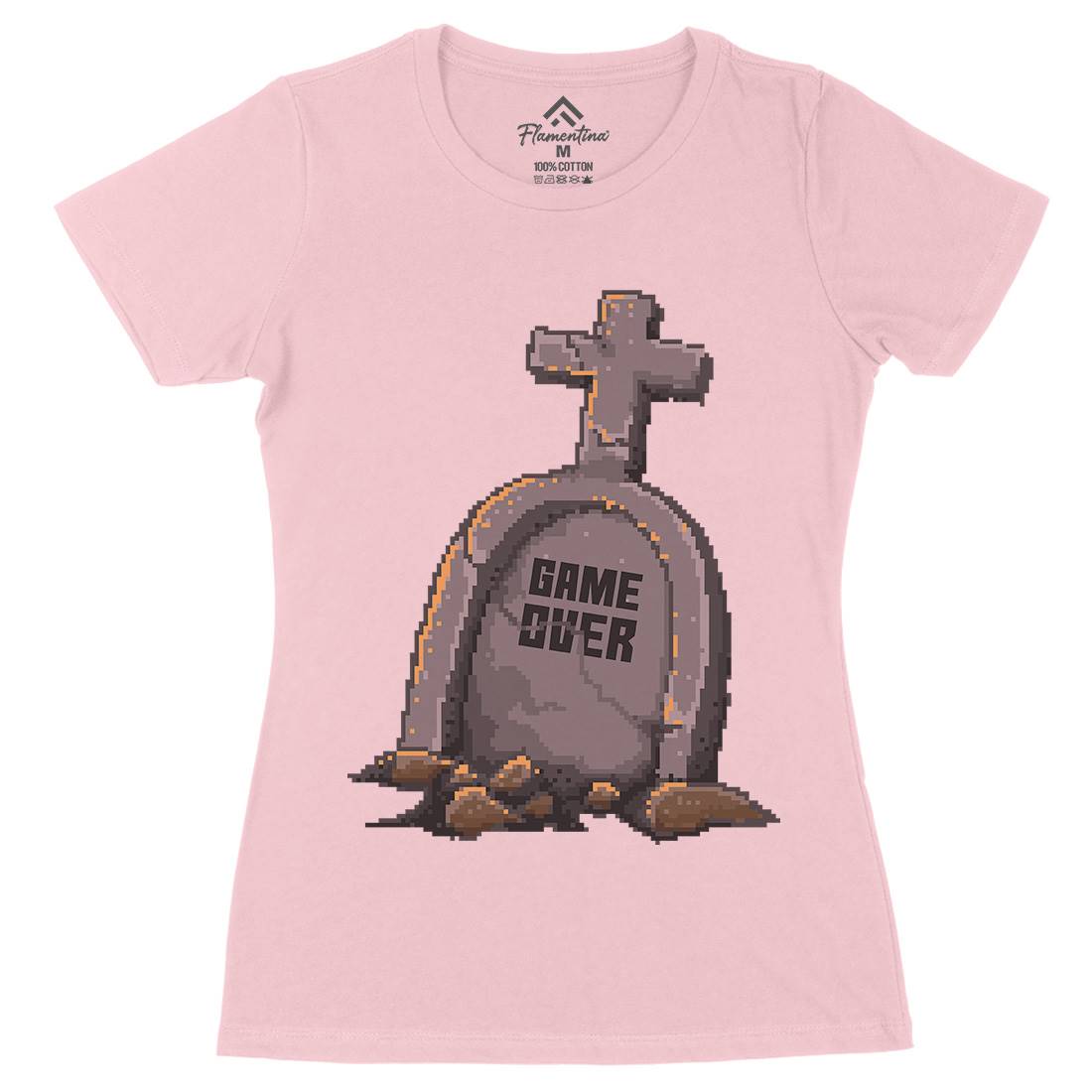Game Over Womens Organic Crew Neck T-Shirt Geek B901