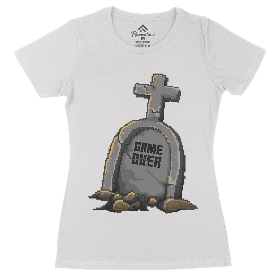 Game Over Womens Organic Crew Neck T-Shirt Geek B901
