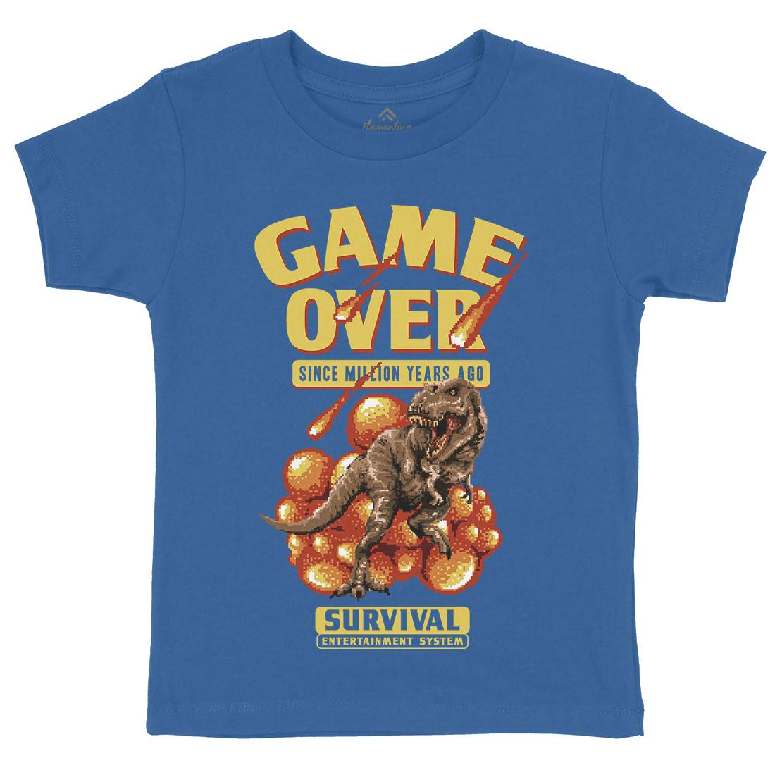 Game Over Dino Kids Crew Neck T-Shirt Geek B902