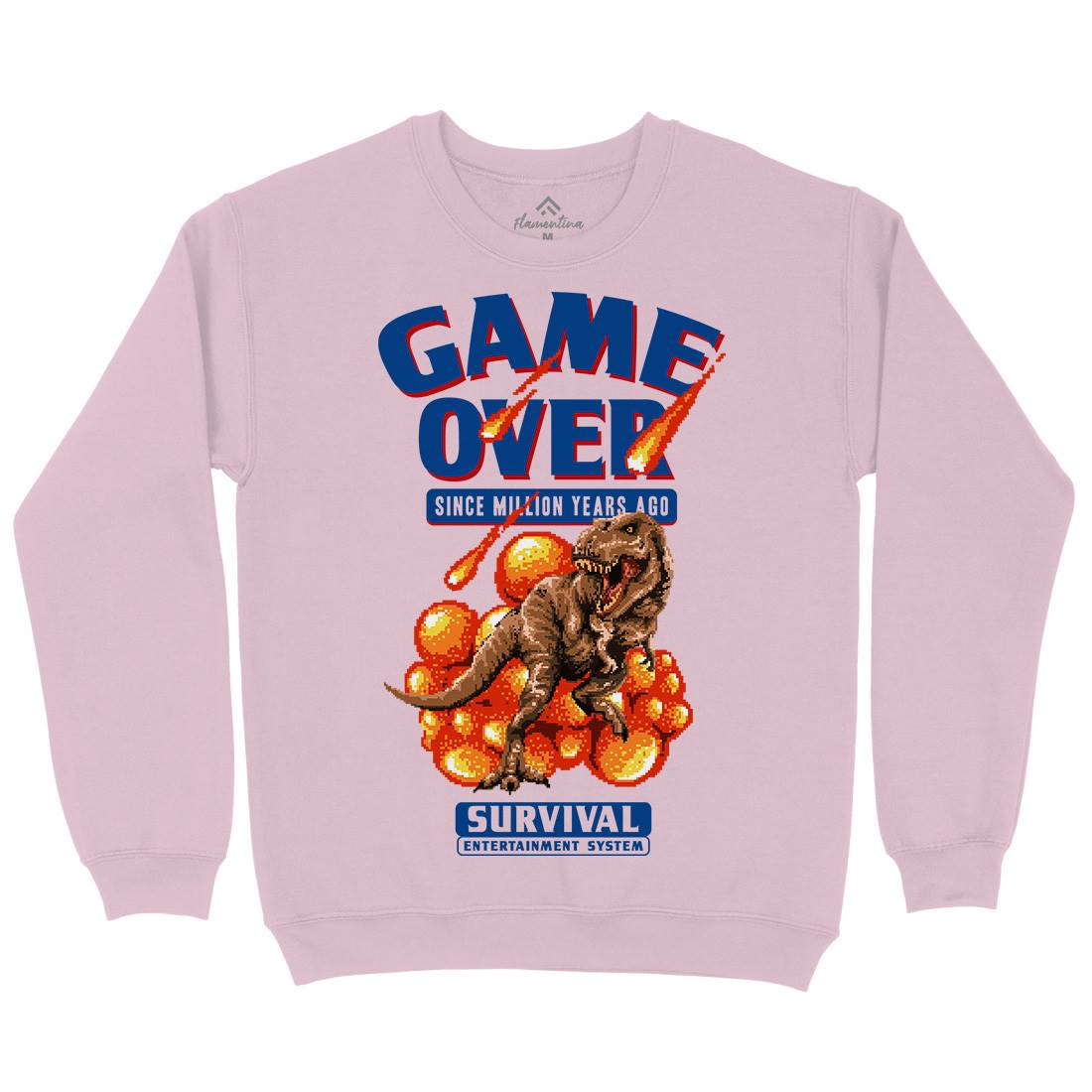 Game Over Dino Kids Crew Neck Sweatshirt Geek B902