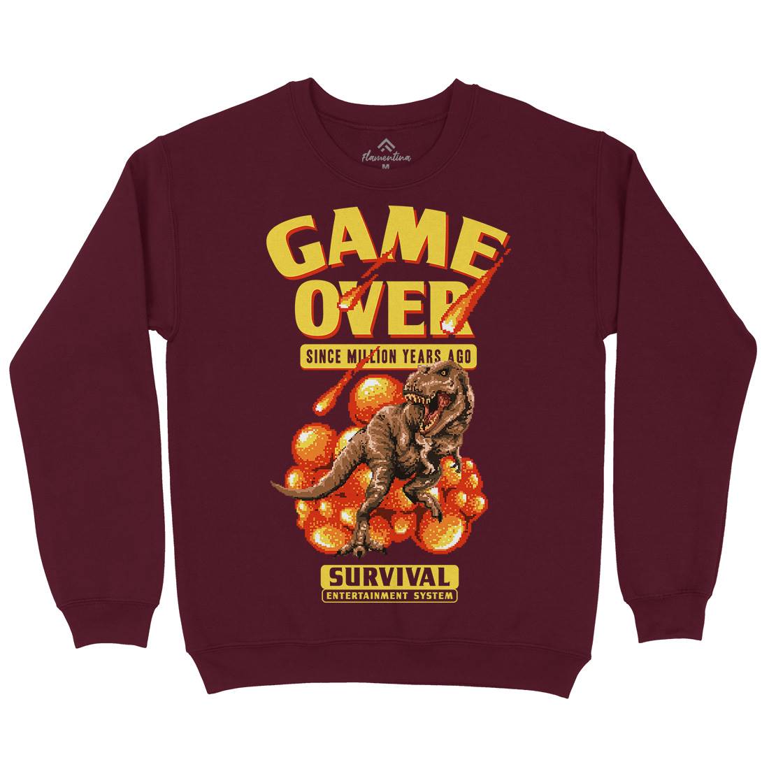 Game Over Dino Kids Crew Neck Sweatshirt Geek B902