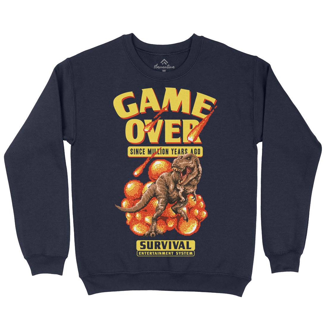 Game Over Dino Mens Crew Neck Sweatshirt Geek B902