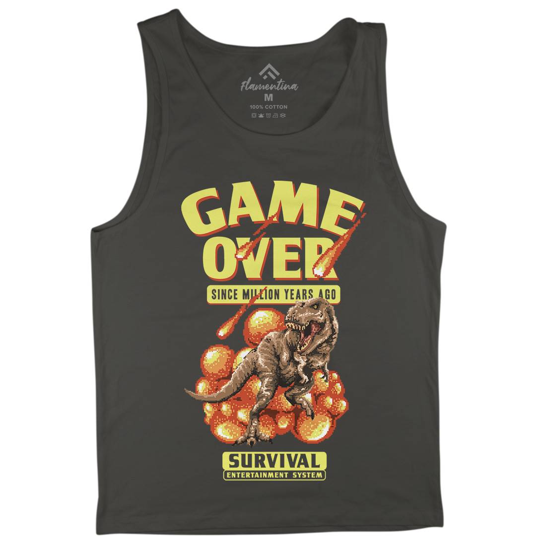 Game Over Dino Mens Tank Top Vest Geek B902