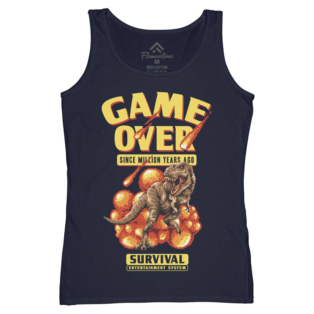 Game Over Dino Womens Organic Tank Top Vest Geek B902