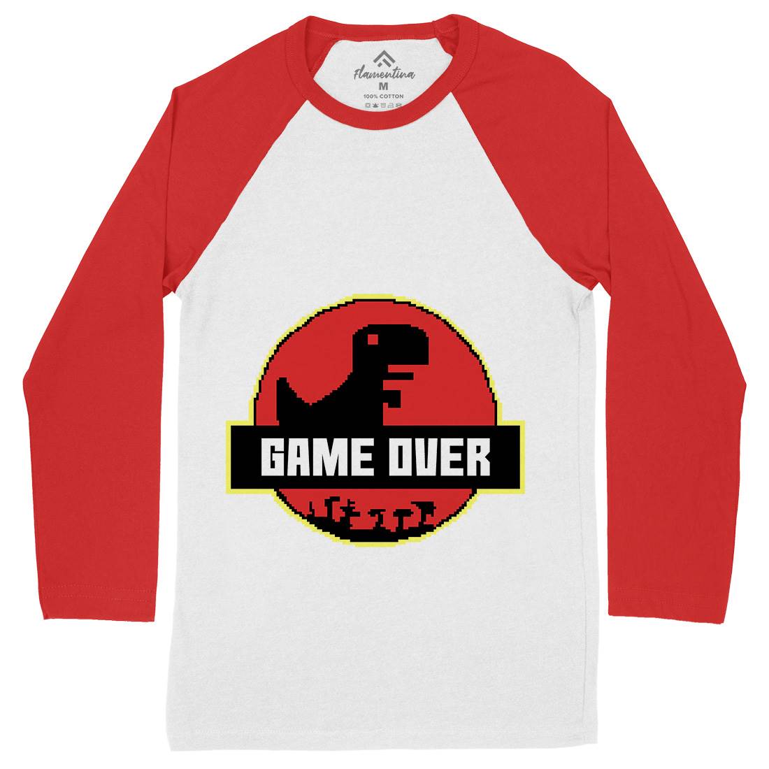 Game Over Park Mens Long Sleeve Baseball T-Shirt Geek B903